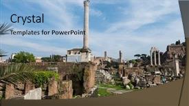  Presentation with rome - Presentation consisting of ancient rome ruines on bright summer day background and a light blue colored foreground