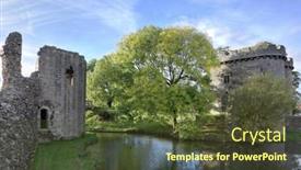  Presentation with ancient - Cool new presentation theme with ancient-ruin-of-whittington-castle backdrop and a tawny brown colored foreground