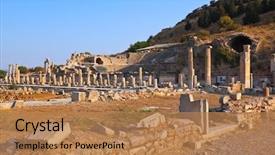  Presentation with ancient ruins - Colorful presentation design enhanced with ancient ruins in ephesus turkey backdrop and a  colored foreground