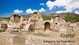  Presentation with ancient ruins - Beautiful presentation design featuring ancient ruins in ephesus turkey backdrop and a  colored foreground