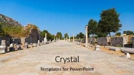  Presentation with ancient ruins - PPT theme enhanced with ancient ruins in ephesus turkey background and a  colored foreground
