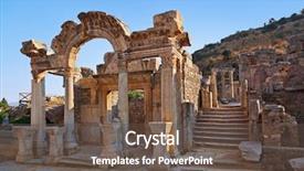  Presentation with archeology - Amazing slide set having ancient ruins in ephesus turkey backdrop and a tawny brown colored foreground
