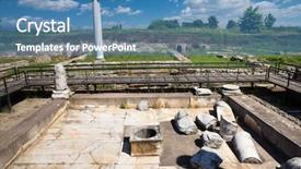  Presentation with ancient greece - Slides enhanced with hellenistic - ancient ruins in dion greece background and a teal colored foreground