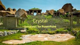  Presentation with hampi - Slide deck featuring ancient-ruins-in-hampi-hampi background and a tawny brown colored foreground