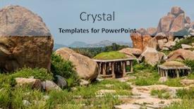  Presentation with ancient ruins - Audience pleasing PPT theme consisting of ancient-ruins-in-hampi backdrop and a light blue colored foreground