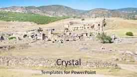  Presentation with ancient ruins - Presentation design enhanced with ancient ruins in hierapolis pamukkale turkey background and a lemonade colored foreground