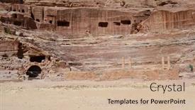  Presentation with petra - Audience pleasing PPT theme consisting of ancient-ruins-in-petra-jordan backdrop and a soft green colored foreground