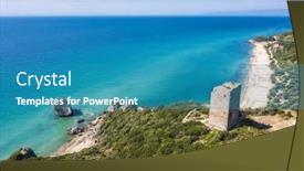  Presentation with byzantine - Slides with ancient-ruins-of-apollonia-tower background and a teal colored foreground