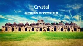  Presentation with tourism india - Presentation theme with ancient ruins of elephant stable background and a ocean colored foreground