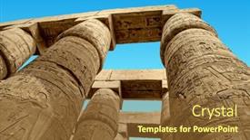  Presentation with ancient egypt - Presentation theme with ancient-ruins-of-karnak-temple background and a tawny brown colored foreground