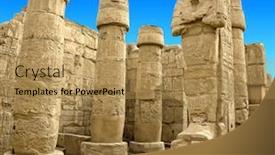  Presentation with ancient egypt - Beautiful slide deck featuring ancient-ruins-of-karnak-temple backdrop and a coral colored foreground