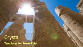  Presentation with ancient egypt - PPT theme having ancient-ruins-of-karnak-temple background and a tawny brown colored foreground