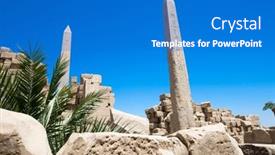  Presentation with karnak - Presentation design consisting of ancient-ruins-of-karnak-temple background and a teal colored foreground