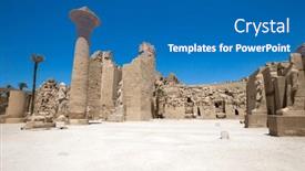  Presentation with karnak - Presentation design consisting of ancient-ruins-of-karnak-temple background and a teal colored foreground