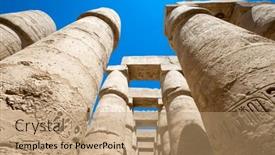  Presentation with ancient egypt - PPT theme with ancient-ruins-of-karnak-temple background and a coral colored foreground