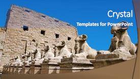  Presentation with ancient egypt - Cool new slides with ancient ruins of karnak temple backdrop and a teal colored foreground
