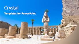  Presentation with ancient egypt - Beautiful slide deck featuring ancient ruins of karnak temple backdrop and a gray colored foreground