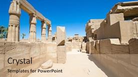  Presentation with ancient egypt - Theme with ancient ruins of karnak temple background and a lemonade colored foreground