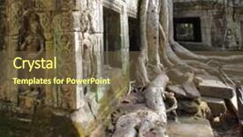  Presentation with ancient ruins - Theme with kambucha - ancient ruins of ta prohm background and a tawny brown colored foreground