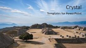  Presentation with ancient ruins - Slide deck with ancient ruins on plateau monte background and a light blue colored foreground