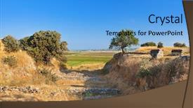  Presentation with ancient ruins - Amazing slide deck having ancient ruins in troy turkey backdrop and a light blue colored foreground