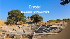  Presentation with ancient ruins - PPT theme enhanced with ancient ruins in troy turkey background and a teal colored foreground
