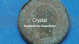  Presentation with ancient - Slide deck featuring ancient rusted weathered coin found background and a  colored foreground
