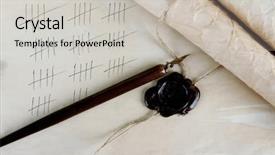  Presentation with ancient scroll paper - Slide set enhanced with ancient scroll - counting days by drawing sticks background and a light gray colored foreground