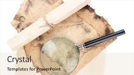  Presentation with ancient scroll paper - Presentation consisting of ancient scroll - old paper with magnifying glass background and a lemonade colored foreground