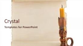  Presentation with retro - Beautiful presentation design featuring ancient scroll - retro concept isolated on white backdrop and a lemonade colored foreground