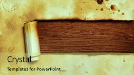  Presentation with torn paper - Cool new PPT layouts with ancient scroll - torn old paper with space backdrop and a soft green colored foreground