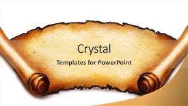 Presentation with ancient scroll - Amazing presentation theme having ancient scroll isolated on white backdrop and a blonde colored foreground