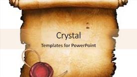  Presentation with papyrus - Presentation with ancient scroll isolated on white background and a yellow colored foreground