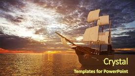  Presentation with ancient ship - Beautiful slide deck featuring ancient ship in the sea backdrop and a tawny brown colored foreground