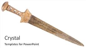  Presentation with sword - Beautiful PPT layouts featuring ancient short sword dagger old backdrop and a white colored foreground