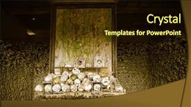  Presentation with 19th century - Beautiful slide deck featuring catacomb - famous view inside the ossuary backdrop and a wine colored foreground