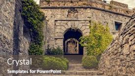  Presentation with stairs - PPT theme having ancient-stairs-in-doria-castle background and a  colored foreground