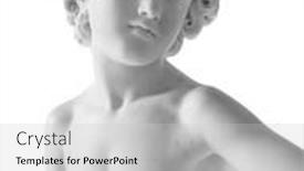  Presentation with museum - Slide deck with ancient-statue-bacchus-sculpture background and a light gray colored foreground