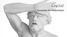  Presentation with ancient - Presentation theme with ancient-statue-cain-sculpture background and a white colored foreground