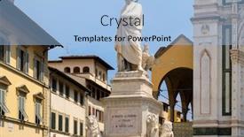  Presentation with ancient - Slide deck consisting of famous italian poet - ancient statue of dante alighieri background and a light blue colored foreground