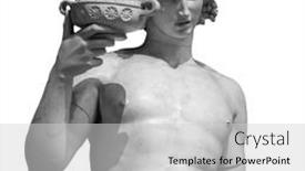  Presentation with ancient - Slides featuring ancient-statue-of-dionysus-isolated background and a light gray colored foreground