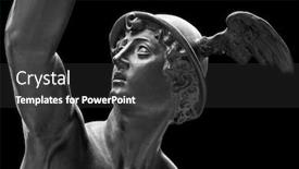  Presentation with god - PPT theme enhanced with ancient statue of the antique background and a dark gray colored foreground