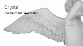 Presentation with angel - PPT layouts featuring ancient-statue-wing-of-angel background and a  colored foreground