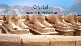  Presentation with ancient egypt - Colorful theme enhanced with ancient-statues-in-a-egypt backdrop and a light blue colored foreground