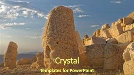  Presentation with ancient king statue - Theme having ancient statues on the top background and a  colored foreground