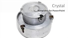  Presentation with lunchbox - PPT layouts consisting of ancient steel lunchbox typical of spain background and a white colored foreground