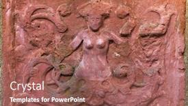  Presentation with mermaid - Theme having ancient-stone-bas-relief background and a violet colored foreground