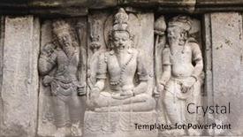  Presentation with old man - PPT layouts featuring ancient-stone-bas-relief background and a light gray colored foreground