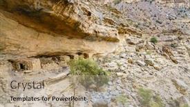  Presentation with cliff - Presentation design featuring ancient-stone-cliff-dwellings background and a coral colored foreground