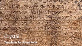  Presentation with language - Cool new presentation theme with ancient-stone-inscriptions-in-singalese backdrop and a coral colored foreground